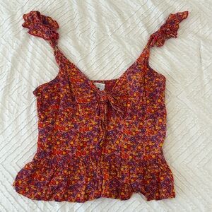 floral red tank top